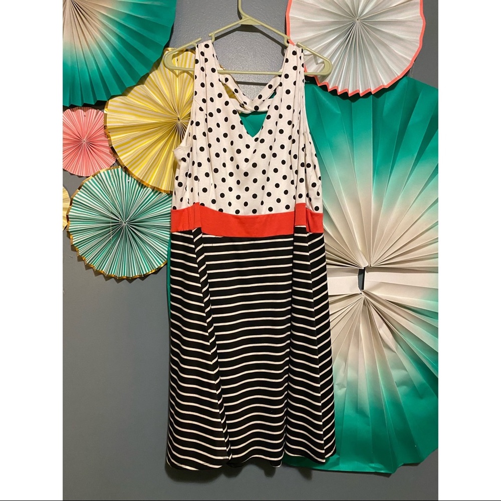 modcloth polka dot / stripe pattern dress